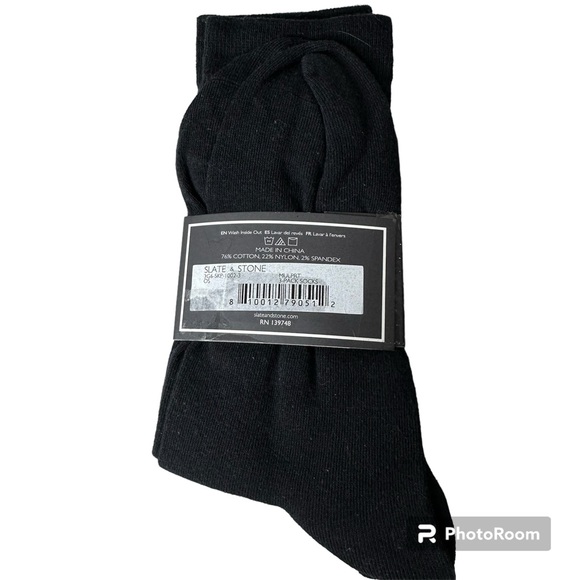 Slate & Stone 3 Pack Men’s Crew Socks One Size Fits All Gray Black Strip… - Picture 2 of 3